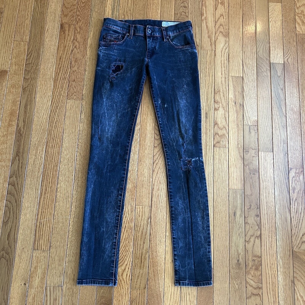 Diesel Jeans Women 26x32 (Actual 28x32) Black Denim Grupee Super Slim Skinny